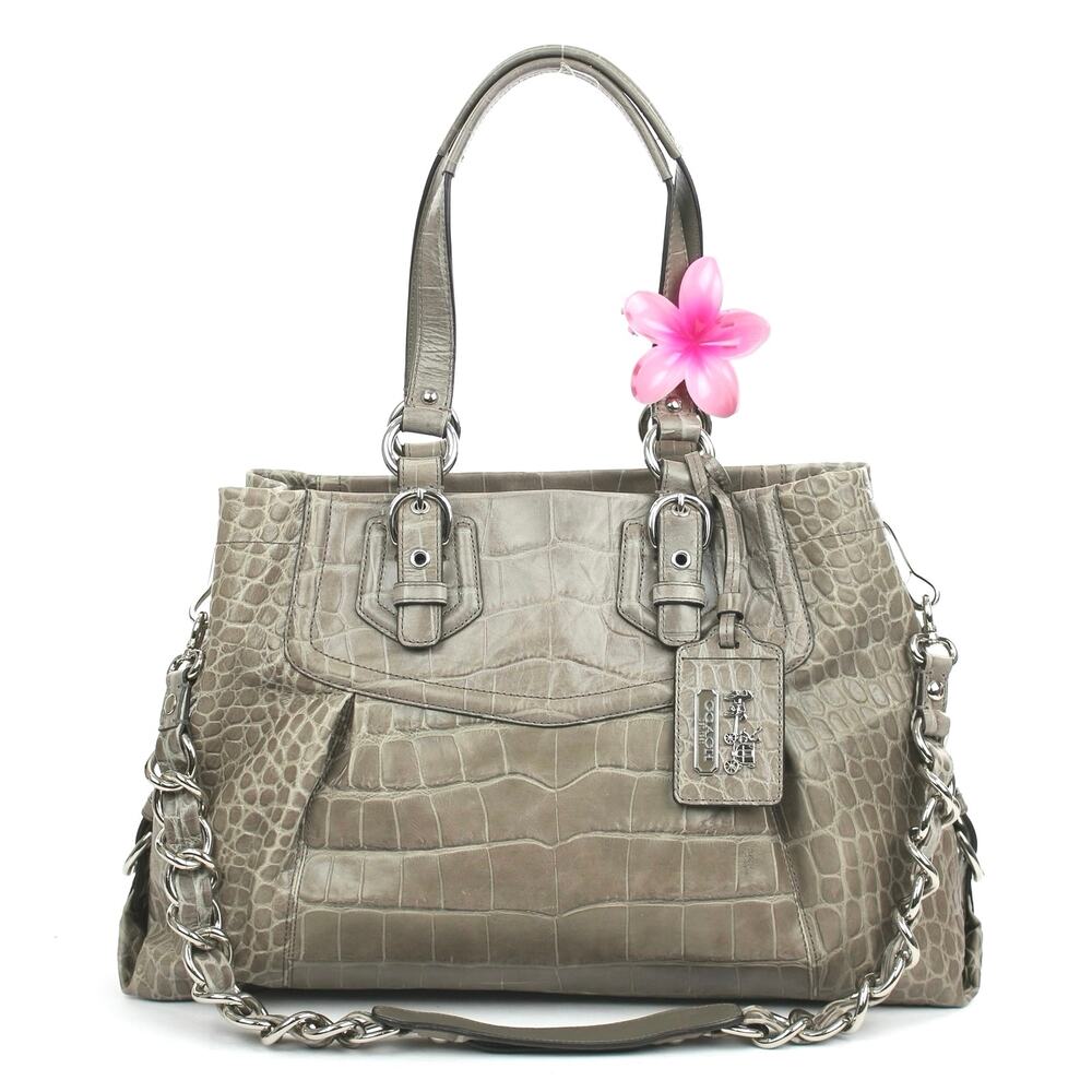 Coach Madison Croc Embossed Vintage Y2K Satchel Bag